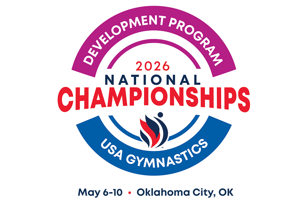 USA Gymnastics 2026 Development Program National Championships logo, taking play May 6-10 in Oklahoma City, Oklahoma